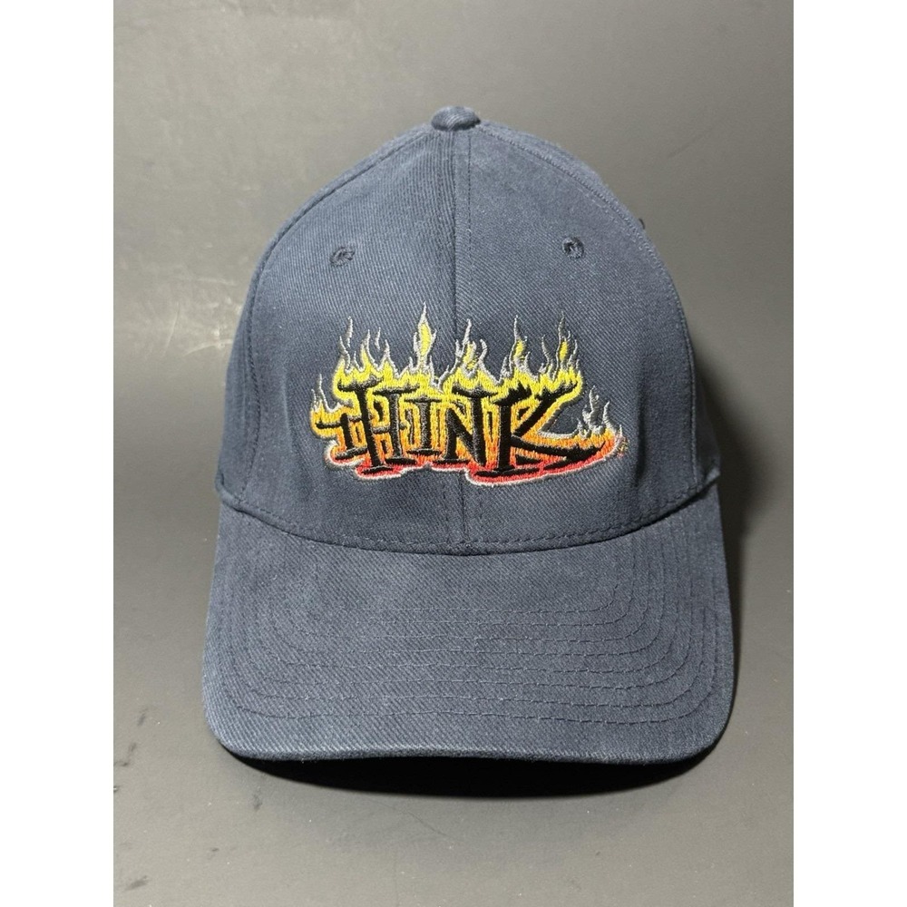 Y2K THINK Flame Skateboard Flex Fit Hat Size‎ S-M